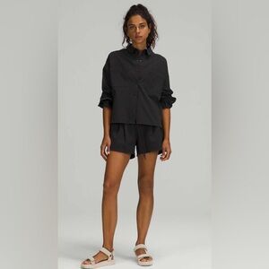 Lululemon Ventlight Button-Up Shirt Black EUC